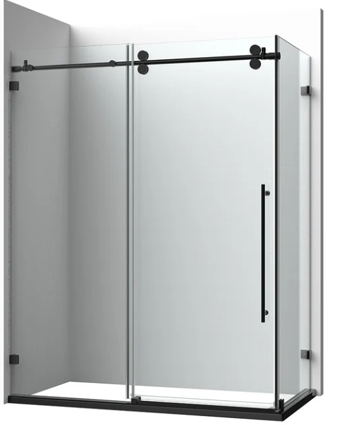 BH Frameless Single Sliding Shower Door with Return Panel