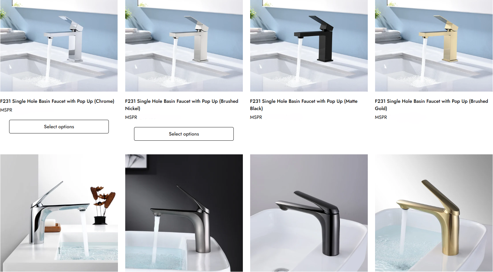 F231 Single Hole Basin Faucet with Pop Up (Chrome)
